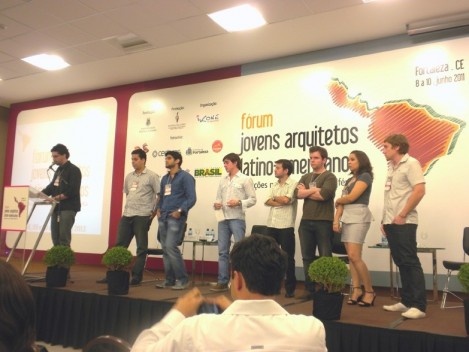 Comissão organizadora: arquitetos Bruno Perdigão, Marcelo Bacelar, Igor Ribeiro, Epifânio Almeida, Davi Ramalho, Bruno Braga, Lara Lima e o administrador João Victor. 10 jun 2011. Fortaleza-CE