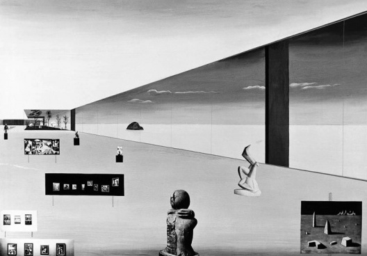 Fotomontagem da Pinacoteca do Museu à Beira do Oceano, projetado para a cidade de São Vicente, SP, 1951