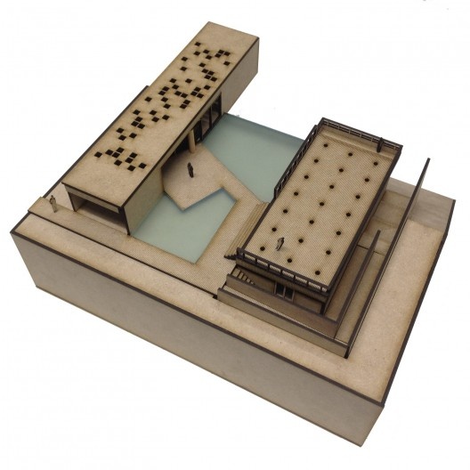 Bar/piscina/galeria, maquete física. BCMF arquitetos + MACh arquitetos