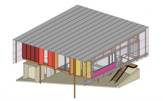 Residência Praia Vermelha, perspectiva isométrica, Ubatuba SP Brasil, 2015. Arquitetos Lua Nitsche e Pedro Nitsche/Nitsche Arquitetos
