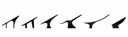 Cortes esquemáticos, estudos da estrutura de sustentação da plateia, Projeto de Teatro, 1947, L. Mies van der Rohe