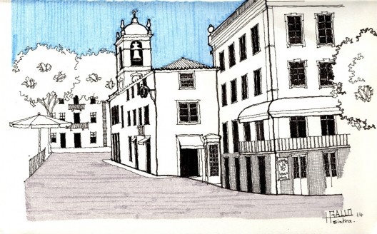 Sintra: vista do centro a partir do Largo Rainha Dona Amélia, onde se localiza o Paço Real