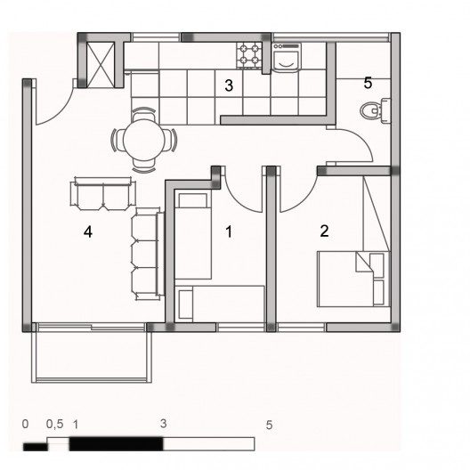 Conjunto Heliópolis Gleba G, pátio do conjunto, São Paulo, 2011, arquitetos Artur Katchborian e Mario Biselli Planta da Tipologia B
