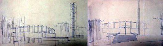 Igreja da Vila Madalena, perspectivas da igreja, São Paulo SP, 1957. Arquiteto Joaquim Guedes