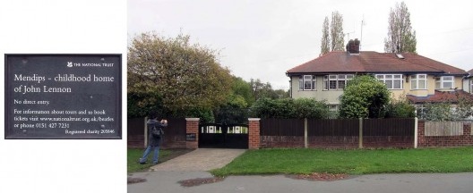 Menlove Avenue nº 251, Casa de John Lennon, denominada Mendips pertencente ao National Trust adquirida com recursos doados por Yoko Ono