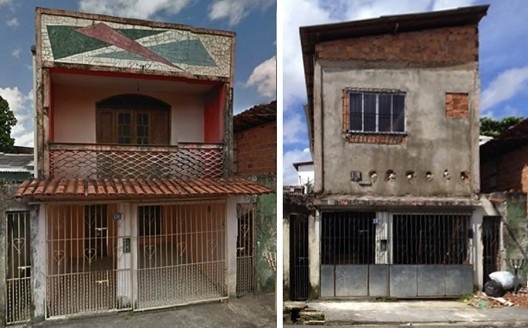 Casa n. 136, na rua Rosa Moreira, em 2012 e em 2014, bairro do Telégrafo