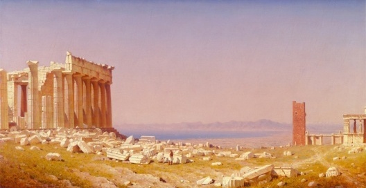 As ruínas do Parthenon, óleo sobre tela, Sanford Robinson Gifford, 1880