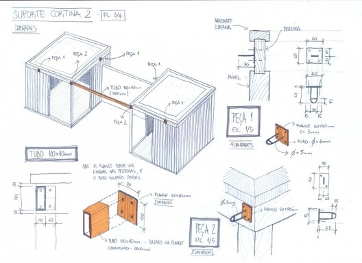 Reforma e ampliação O2 Filmes, croquis, São Paulo SP Brasil, 2013. Arquiteta Cristina Xavier