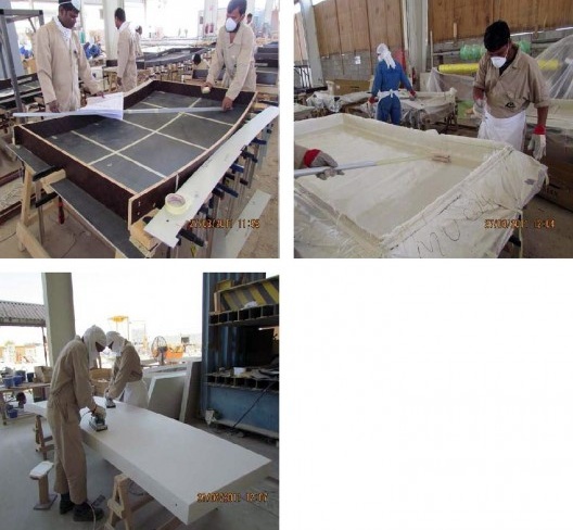 Fabricação dos painéis/Fabrication of the panels