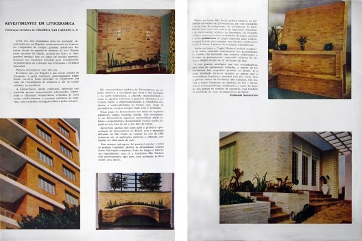 SAMMARTINO, Edmundo. Revestimento em litocerâmica. Acrópole, São Paulo, n. 193, out. 1954, p. 34-35. Ortenblad usou muito litocerâmica em seus projetos