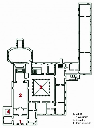 Convento de Santo Antônio, planta baixa do primeiro pavimento, Igarassu PE