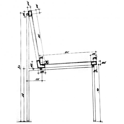Cadeira Aflalo, desenho executivo, Branco e Preto. Design de Roberto Aflalo