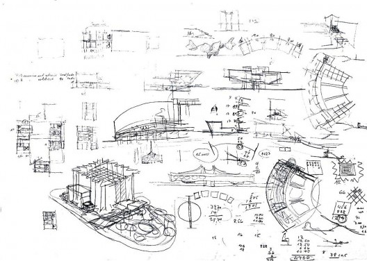 Croquis de processo de projeto do acervo Arquiteto Decio Tozzi