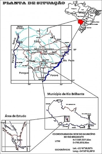 Localização do município de Rio Brilhante MS