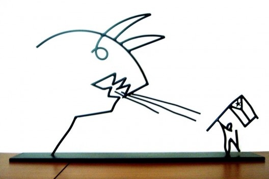 Maquete da escultura, realizada por Marilia Guimaraes