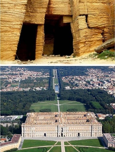 Cava de tufo e reggia de caserta