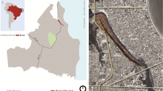 Localização do Bairro São José na escala da cidade e do entorno imediato com seus bairros vizinhos.