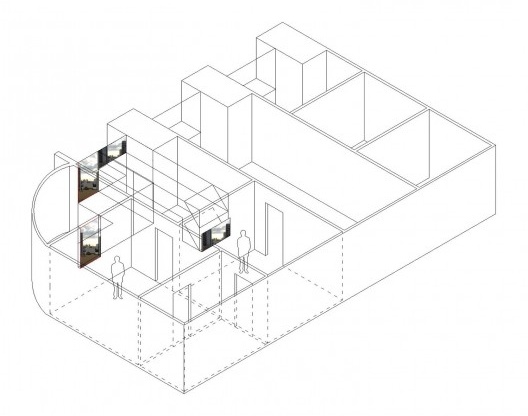 Escritório AC, perspectiva isométrica. Pedro Barata e arquitetos associados