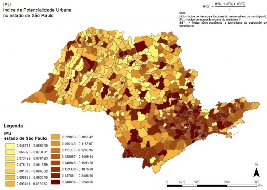 Índice de potencialidade urbana, 2018