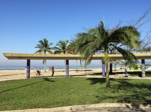 Praça do Boqueirão, marquise e o mar, Santos, 03/09/2016