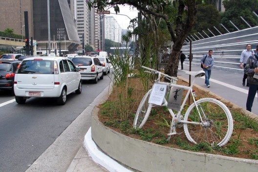 Ghost bike, memorial a Márcia Prado na Avenida Paulista