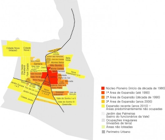Mapa de evolução urbana.
