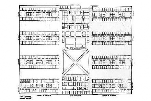 Hospital Escola Júlio de Mesquita Filho - Santa Casa (1968). Com Teru Tamaki, Eduardo de Almeida, Maria Giselda Visconti, Luiz A. Vallandro Keating, José Borelli Neto, Tito Lívio Frascino e Hércules Merigo. Planta do setor superior de internações e cirurg