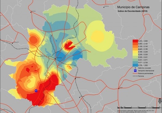 Índice de Escolaridade no Município de Campinas, 2010