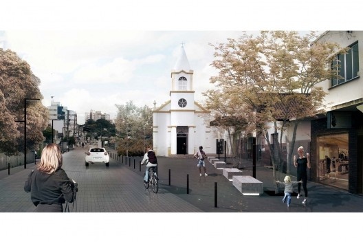 Requalificação urbanística do centro histórico de São José, Santa Catarina, 2014. 1º lugar. Modelo eletrônico