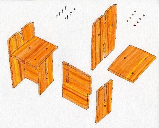 Sesc Pompeia, mobiliário em madeira, São Paulo. Arquiteta Lina Bo Bardi