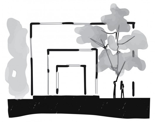 N House, corte esquemático