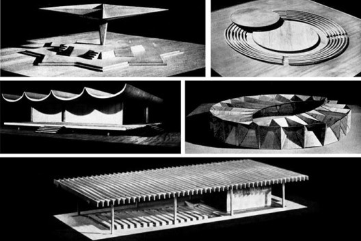 Maquetes do Coreto, da Pista de Danças, do Pavilhão do Playground Flamengo (Pavilhão Japonês), do Pavilhão do Playground Morro da Viúva (Brinquedoteca) e do Teatro de Marionetes