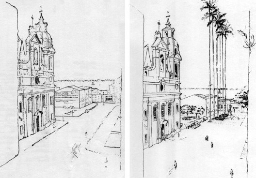 Perspectivas para o entorno da Catedral de Belém (situação existente e proposta)