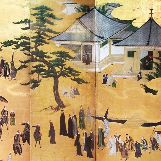 Biombo Namban, portugueses chegam ao Japão (detalhe), Museu de Arte Antiga de Lisboa