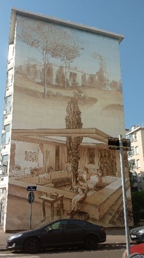 Museu Urbano Tony Garnier, mural Interior das habitações, Lyon, França