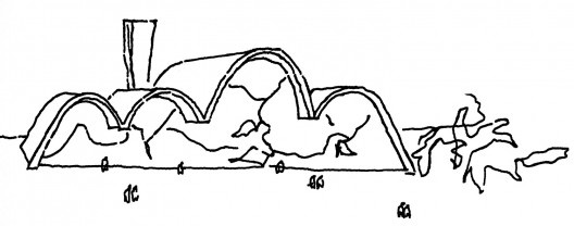 Croquis de Oscar Niemeyer para a Igreja de São Francisco de Assis, Belo Horizonte MG