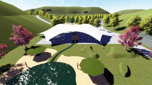 Requalificação do Parque Natural do Pedroso, edificação 03 – apoio às quadras. Projeto acadêmico de Arthur Ribeiro Molinari