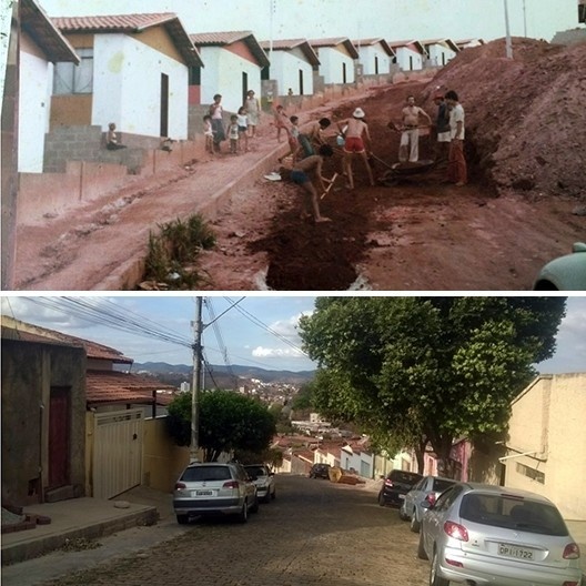 Casas antes (anos 1970) e depois (2016)