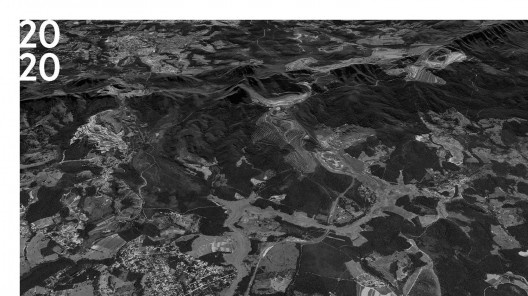 Condição da paisagem, identificando a Mina Mineral Brasil, Córrego do Feijão e Jangada, em 2020, Brumadinho MG. Arquitetos Lucas de Sousa, Mariana Alves Barbosa, Pedro Machado Meneghel, Renata Semin e Vitória Paulino
