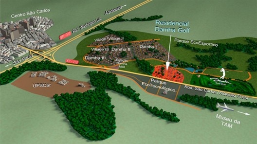 Projeto gráfico do complexo Damha em São Carlos