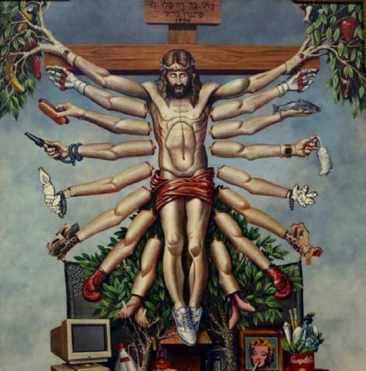 Cruzando Jesus Cristo Deusa Schiva, de Fernando Baril, exposição “Queermuseu – cartografias da diferença na arte brasileira”, Centro Cultural Santander, Porto Alegre RS