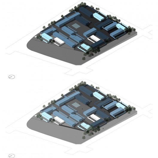 Caledonian Somosaguas, diagrama de ocupação do lote, Madri Espanha, 2017. Arquiteto Marcio Kogan/ StudioMK27