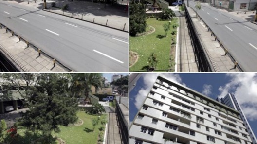 Sequência de fotogramas do Edifício Villa Cristina a partir do movimento de deslizamento e panorâmica da câmera