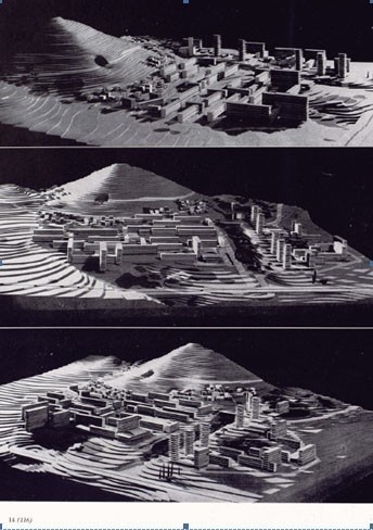 Maquete do Primeiro plano desenvolvido para Montbau de autoria do grupo LIGS / Lopez Iñigo, Giráldez e Subías