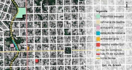 Localização dos edifícios industriais na malha urbana