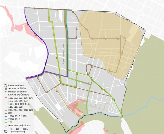 Mapa de linhas de ônibus