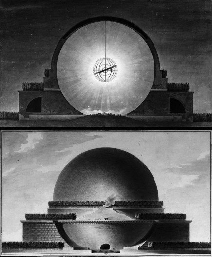 Cenotafio para Isaac Newton. Arquiteto Étienne-Louis Boullée