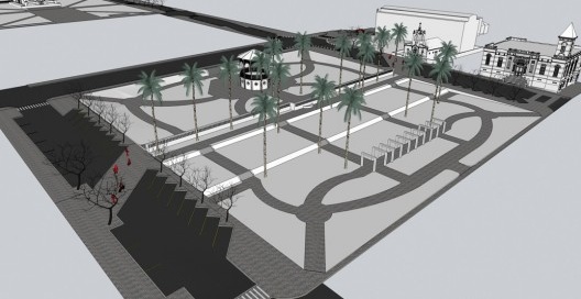 Reinserção dos edifícios públicos na trama urbana a partir de dilações, contrações, e percolação de calçadas, esquinas etc.