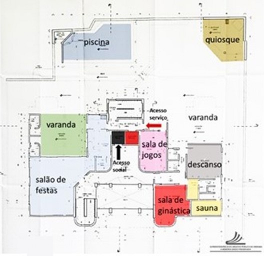 Edifício Residencial Millenium, planta das áreas coletivas, Uberaba MG Brasil