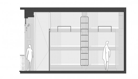 Hostel Villa 25, corte cabines, Rio de Janeiro RJ Brasil, 2016. Arquitetos Rodrigo Calvino e Diego Portas / C+P Arquitetura